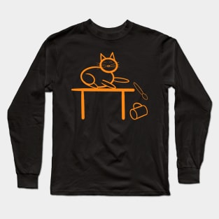 Cat knocking stuff on the ground Long Sleeve T-Shirt